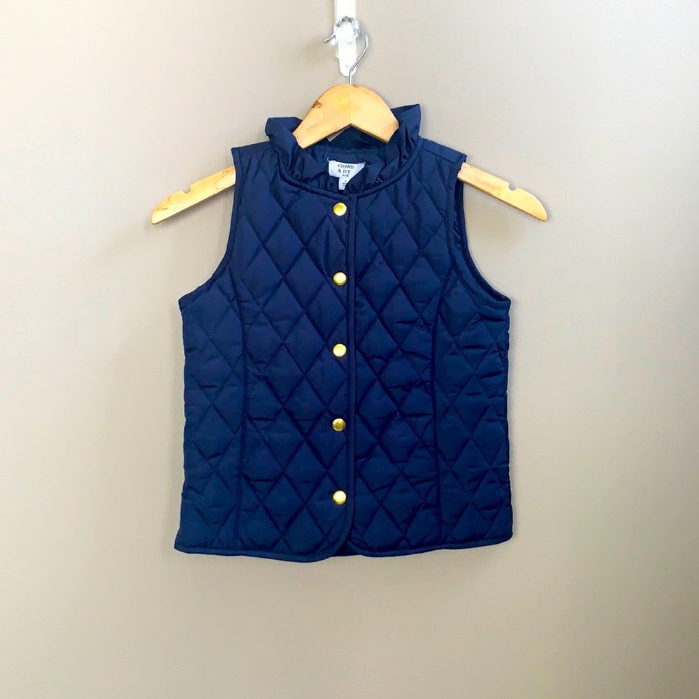 Kids Crown and Ivy Navy Blue Neck Vest
